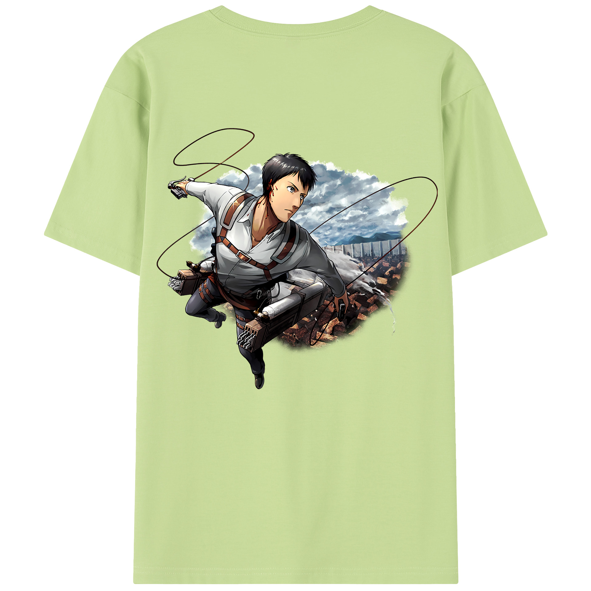 （画像用） 進撃の巨人 ベルトルト・フーバー Attack on Titan Bertholdt Hoover 綿100％半袖Tシャツ（背面プリント）